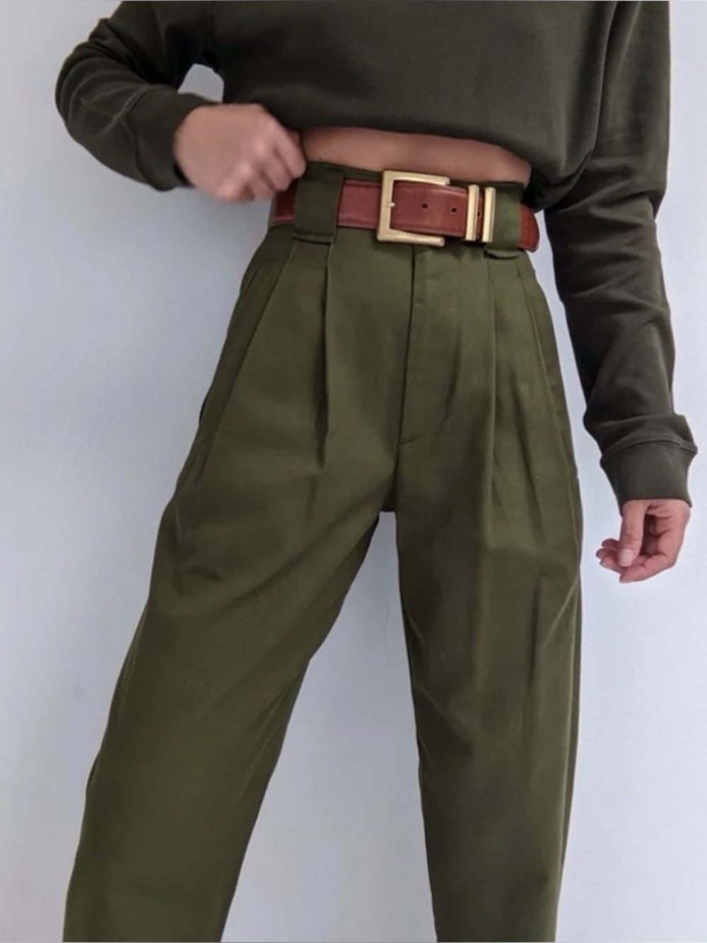 Na Nin Townes Cotton Twill Trouser in Vine Size Small